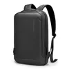 Mochila Minimalista Business Hard Shell Frente Fina Laptop Preto e Cinza (15,6")