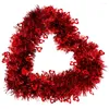 Dekorativa blommor Holiday Garland Valentine Heart Wreath Emblem Dekorera hängande prydnad bröllopsplastdekorationer