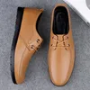 Oxfords – chaussures décontractées en cuir véritable pour hommes, faites à la main, mode Business, printemps-automne, robe à lacets, bureau