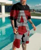 Camuflaje Impresión 3D Chándal para hombre Trajes deportivos de moda Camiseta Conjunto de 2 piezas Ropa deportiva de gran tamaño Ropa de calle transpirable 240315