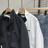 korean Style Men's Casual Thin Jacket 2022 Spring New Large Pocket Stand Collar Fi Slim Coat Male Brand Clothes Black White t9Q6#