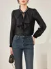 Women's Blouses Satin Shirts And Office Lady Workwear Long Sleeve Tops Korean Clothing Sales SL011