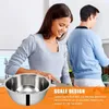 Tazones de acero inoxidable Juego de anidación de 5 piezas de ensalada a escala Metal de servicio pesado Cocina para hornear gadget de cocina