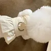 Ropa para perros Teddy Color Cálido Marcis Hermosa Princesa de invierno Yorkshire Vestido sólido Ropa de algodón