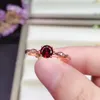 Cluster Rings Classic Round Red Gem for Women Silver Simple and Light Luxury Engagement Ring Fashionable Compact Utsökta smycken