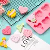 Baking Moulds 6 Holes Valentine's Day Silicone Molds Heart Shape Chocolate Candy Mould Non-Stick Mold DIY Valentines Cake Decorations