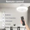 Lâmpada inteligente de ventilador de teto LED 72W Luz de controle remoto silenciosa 110-265V Iluminação interna regulável para decoração de casa e quarto