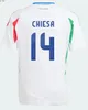 24 25 Italiaanse trui 125 Italys voetbaltruien Scamacca Immobile Chiesa voetbaloverhemden Raspadori Jorginho Barella Bastoni Verratti Maglia Italiana Kid -uniform.