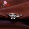 Cluster Rings 925 Sterling Silver Wholesale Price Top Quality Women Wedding Engagement Finger Band Ring White Cubic Zirconia Jewelry