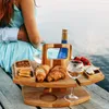 Camp Furniture Wooden Outdoor Picnic Table Portable Cam Removable Desk Wine Glass Rack Fruit Snack Tray For Party Drop Delivery Sports Dhuun