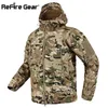 Refire Gear Shark Skin Soft Shell Tactical Military Jacket Men Waterproof Fleece Coat Army Clothes Camoue Windbreaker Jacket 67VQ#