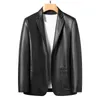 yn-330 Natural Sheep Leather Casual Suit Men's Jacket Slim Spring and Autumn Thin Secti Black Brown 93B6#