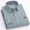 Koszule z rękawów LG dla mężczyzn Odzież jesienna zima 100% bluzka bluzka Oxford Duży rozmiar Busin Casual Shirts Korean Fi B9gt#