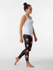 Pantalon actif tricotant des os croisés de pirate en ROUGE !Leggings de sport pour femmes, vêtements de sport pour femmes, salle de sport