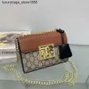 Crossbodytas Fabriek Hot Style Nieuw bedrukt echt leer Kleine vierkante tas Thuis Enkele schouder Straddle Koeienhuidketting Camera Fysieke riem