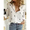 Dames t-shirt designer shirt vrouwen bovenaan blouse witte button down shirts casual v nek werk blouses 3/4 mouw lichtgewicht vaste kleur otrwz