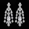 Necklace Earrings Set 2024 3A Cubic Zircon UAE Saudi Arabia Bridal Wedding Jewelry Bride Party Big 4 Piece Jewellery For Women