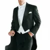 Italien Style Aristokratiska män passar tre bitar Jacket+byxor+Väst varmförsäljning av hög kvalitet dubbelbröst manliga kläder n5iz#