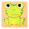 Intelligens Toys High Quality 3D Wood Puzzles Education Cartoon Animals Early Learning Cognition Puzzle Game for Children Toys 24327