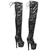 Dance Shoes Leecabe 15CM/6Inches PU Upper High Heel Platform Boots Closed Toe Pole Boot