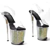Dance Shoes Women Fashion 20CM/8inches PVC Upper Plating Platform Sexy High Heels Sandals Pole 235