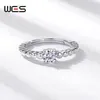 Anelli a grappolo WES Moissanite in argento sterling 925 per donna 0,43 ct 5,5 mm Lab Diamond Promessa Gioielli Matrimonio San Valentino Regali per feste Fascia