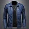 Veste de moto en cuir PU pour hommes, revers, amincissant, version coréenne, tendance, printemps et automne, 4XL 90TF #