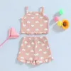 Conjuntos de roupas infantis para bebês meninas roupas de verão florais sem mangas cami regatas Bloomers shorts conjunto 2 peças roupa de criança