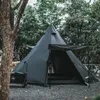 Tente de Camping en plein air pour chien noir, grande pyramide indienne pliable et Portable, épaissie pour éviter les tempêtes de pluie