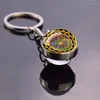 Keychains Sri Yantra Mandala Key Chains Buddhist Sacred Geometry Rings Yoga Spiritual Glass Ball Buckle Jewelry