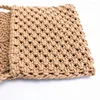 Shoulder Bags Woven Straw Ethnic Style Cotton Fastening Handmade Tote Beach Storage Bag For Women Messenger Handbags