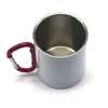 Carabiner White&Sier 10Oz Wholesale Handle Cups Coated Mugs For Sublimation Outdoor Stainless Steel Water Bottles