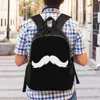 Sac à dos personnalisé mode guidon moustache sacs à dos hommes femmes décontracté bookbag pour collège école visage cheveux barbe sacs