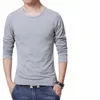 2024 MRMT Brand New T-shirts pour hommes Lg manches Slim hommes T-shirt jeune homme couleur pure hauts T-shirts chemise col rond pour hommes garçons t-shirt n03s #