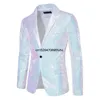 Un Butt Peak Collier Tuxedo Veste Hommes De Mariage Groom Party Brillant Arc-En-Paillettes Glitter Blazer pour Hommes Bal Costume De Scène Hom D0In #