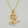 Colares com pingente Foromance Banhado a ouro amarelo 18 "COLAR 26 LETRAS LETRA INICIAL CZ PEDRA JÓIAS DE MODA