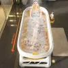 Baignoires Accueil Baignoire pliante pour adulte corps entier Spa Massage sueur baignoire à vapeur baril de bain multifonctionnel baignoire en plastique épaissie