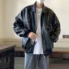 Casual Lederjacke Männer Frühling Motorrad High Street Baseball Bomber Jacken Unisex Lose Korea Stil Varsity Mantel Paar Q19O #