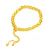 Link Bracelets Golden Bracelet Gold Beads Pull-out Adjustable Color Chain Bangle For Women Girl Men Jewelry Gifts L7p3