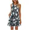 Designerjurk voor dames zomerjurken vestidos bloemen casual knielange zomerjurken Boheemse mouwloze overgooiers strand petite zonnejurk