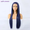 long style Dark blue large lace women chemical fiber perruques lace front wig High quality high temperature synthetic lace wig