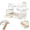 Sovrumsmöbler oss lager Twin Over FL Bunk Bed med stegar Två förvaring Ders White For Kids ADT LP000065KAA Drop Delivery Home Garde Dhnsk