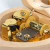 Boxes Wooden Heart Shaped Music Box Japanese Movement Clockwork Musical Box with Mirror Little Star Moon River Lovely Birthday Gift