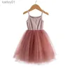 Robes de fille 2023 Été Mignon Filles Princesse Robe Enfants Sans Manches Tulle Vêtements Enfants Fête D'anniversaire Robe Enfants Pâques Tutu Costume yq240327