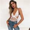 Women'S Jumpsuits & Rompers White Black Y Bra Women Work Lace Slim V Neck Bodysuit Slimming High Waist Vest For Drop Delivery Apparel Dh05W