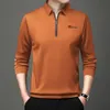 Nieuwe Polo Shirt 2023 High-End Fi Ontwerp Polo Herfst Mannen Shirt Met Ritssluiting Ademend Lg Mouwen top Busin Casual T-shirt C4Vh #