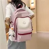Okul çantaları sevimli su damla kadınlar sırt çantası kadın kontrast rengi çoklu cepler seyahat çantası genç kız büyük okul çantası bayan dizüstü