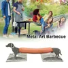 Ferramentas de metal bonito filhote de cachorro forma suporte de churrasco engraçado rack de cão para grill ao ar livre acessórios de cozinha ferramenta para churrasco