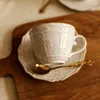 Cups Saucers Castle Pattern Retro Kiln Transformation Carousel Ceramic Coffee Cup Dish Afternoon Tea And Saucer Mugs Gift