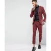 Slim Fit hommes costume deux pièces veste + pantalon nouveau Fiable Plaid mâle formel fête de mariage ensemble J5UN #